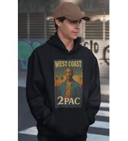 West Coast Tupac Rapper Baskılı Unisex Oversize 2Pac Şarkıcı Hoodie