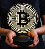 Bitcoin Led Masa Lambası, Bitcoin Hediye, Bitcoin Para Şeklinde Lamba, Kripto Dekoratif Aydınlatma