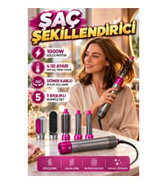 5'li Tarak 1000W Saç Şekillendirici Set – 4 Isı Ayarı, Döner Kablo