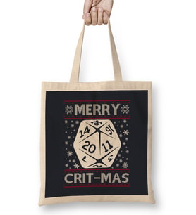 Dungeons And Dragons Merry Critmas Christmas Knit Pattern Bez Çanta Uzun Saplı