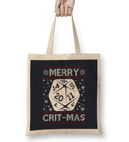 Dungeons And Dragons Merry Critmas Christmas Knit Pattern Bez Çanta Uzun Saplı