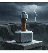 Riva Self Marvel Thor'un Çekici Mjolnir 3D Dekoratif Obje - Gümüş ve Kahverengi Masaüstü Biblo