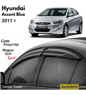 Hyundai Accent Blue Mugen Cam Rüzgarlığı