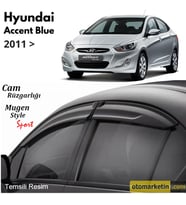 Hyundai Accent Blue Mugen Cam Rüzgarlığı