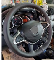 Dacia Duster Uyumlu Direksiyon Kılıfı Dikmeli Soft Gri Ipli 38×11CM