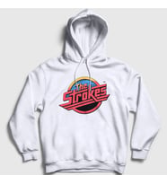 Presmono Unisex Beyaz Vintage Logo The Strokes Kapüşonlu Sweatshirt 525423tt (Beyaz)