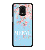 Xiaomi Redmi Note 9 Pro Uyumlu Dökülen Sakura Tasarımlı Glossy Telefon Kılıfı