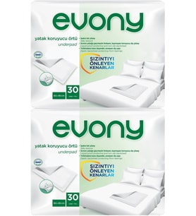 Evony Hasta Yatak Koruyucu Örtü 60*90CM 60 Adet (2PK*30) (Kaymaz Özellikli)