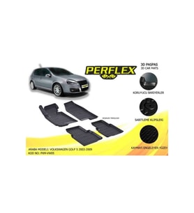 Paspas 3d X-mat Havuzlu Volkswagen Golf V (03-09) (siyah)