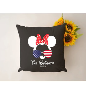 BK Gift Kişiye Özel Disney Tasarımlı Premium Kumaş Siyah Kırlent Yastık, Ev Hediyesi, Ev Dekorasyonu, Dekoratif Hediye-8