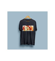 Oversize Flowers Tasarım Unisex T-shirt (Siyah)