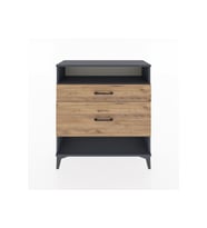 Arges Şifonyer Tek Raflı 2 Çekmeceli 88x30x96 Antrasit-Çam