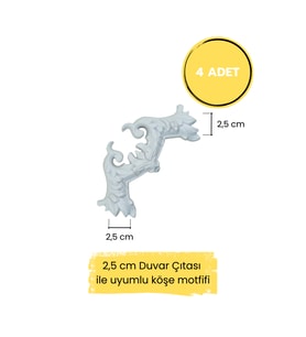 Dekoratif Polimer Boyanabilir 4 Cm Duvar Çıtası Uyumlu Köşe Motifi