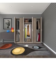 Kenzlife gardırop 6 kapaklı kapılı anemon 180*180*42 crd gardolap dolap (Karışık)