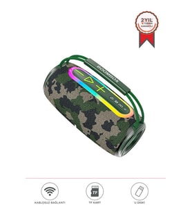Torima BOOMBOX680 Yeşil Kamuflaj IPX6 Kablosuz 30W Bluetooth Hoparlör Speaker