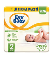 Evy Baby Bebek Bezi 2 Beden Mini 3-6 kg 152 Adet