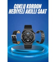 Mey İthalat® Çoklu Kordon Hediyeli Akıllı Saat Çağrı Cevaplama Müzik Dokunmatik Ekran