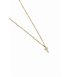 Xuping Gold Renkli, Zirkon Taşlı T Harfi Kolyesi - 45 cm (Anti-Alerjik)