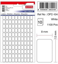 Tanex Etiket 10Lu Ofc-104 Beyaz - 2 paket