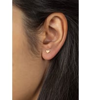 14 Ayar Altın Küpe Vidalı Kalp Küpe 5 Mm Çapında