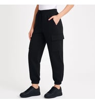 pilelistore- Siyah Jogger Eşofman Altı Rahat Kalıp, Kargo Cepli,  Lastikli Paça, Günlük Spor Pantolo