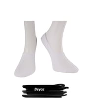 Jiber Erkek Pamuklu Likralı Babet Çorap 7108 - 12 Adet (Beyaz)