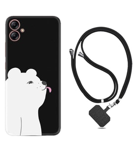 Samsung Galaxy A04E Kılıf Silikon Boyun Askılı İpli Desenli Silikon Panda Sevimli 1738