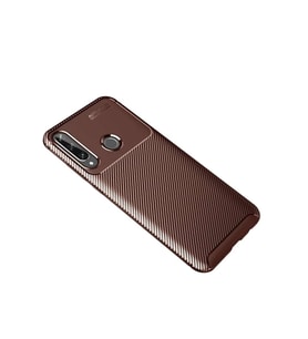 Y6P Kılıf Auto Focus Karbon Kapak - Kahverengi