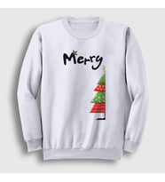 Presmono Unisex Beyaz Merry Christmas Funny Yılbaşı Sweatshirt 364750tt (Beyaz)