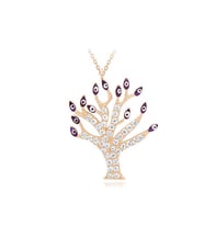 Diamond Line-Gülaylar Sarı Altın 14 Ayar Ağaç Kolye