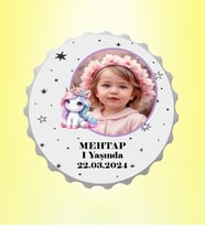 Pony Resimli İsimli Yıldız Kapak Magnet Açacak Kişiye Özel