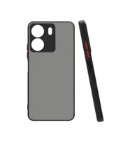 Xiaomi Redmi 13C Kılıf Hux Düğme ve Kapak Zıt Renk Kılıf (Siyah)