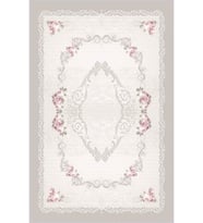 Eliana Home Baskılı, Yıkanabilir Kaymaz Taban Salon Halısı LNA0661 100x150 cm (Krem)