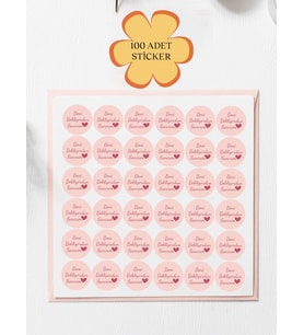 100 Adet Teşekkür Ederiz Stickers Paketleme Kargo Çıkartma PYT0KSTK149