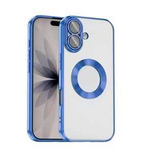 Apple iPhone 17 Uyumlu Kılıf Kamera Korumalı Logo Gösteren Zore Omega Kapak (Mavi)