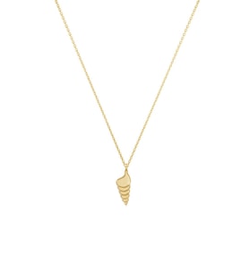 Kişiye Özel 925 Ayar Gümüş Deniz Kabuğu Kolye (Gold)