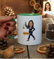 Kişiye Özel Karikatürlü Kadın Avukat Kupa Bardak Avukatlar Günü Hediyesi