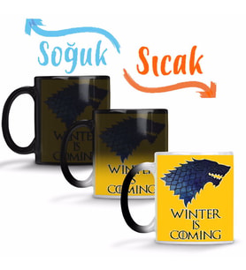 Stark Logo Game of Thrones Sihirli Kupa Bardak Porselen