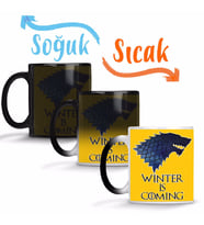 Stark Logo Game of Thrones Sihirli Kupa Bardak Porselen