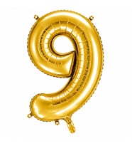 9 Rakam Folyo Balon Altın Rengi (36 cm)