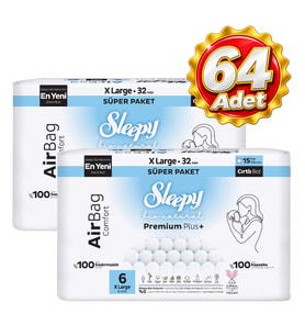 Sleepy Airbag Comfort Bebek Bezi 6 No XL 32 li x 2 Paket