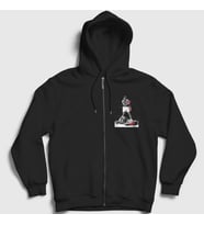 Presmono Unisex Siyah Ring Boxing Boks Muhammed Ali Fermuarlı Kapüşonlu Sweatshirt 315968tt