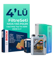 BOSCH Seat İbiza 1.5 TSi Filtre Bakım Seti Liqui Moly Motor Yağlı (2021-2024) 4 Lü