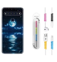 TCL 10L 10 Plus 10SE 20E 20SE 30SE L7 Kılıf Kablo Koruma Spiral Silikon Night Moon 1133