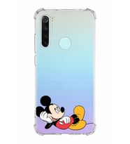 Xiaomi Redmi Note 8 Köşe Korumalı Antişok Kapak Mickey Mouse Tasarımlı Şeffaf  Kılıf