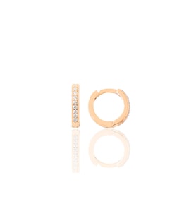 Gümüş rose zirkon taşlı 11 mm halka küpe Tragus Piercing Helix Kıkırdak Küpesi