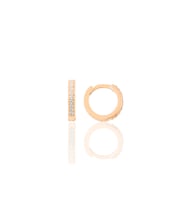 Gümüş rose zirkon taşlı 11 mm halka küpe Tragus Piercing Helix Kıkırdak Küpesi