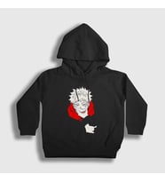 Presmono Unisex Çocuk Siyah Yuji Itadori V2 Anime Jujutsu Kaisen Kapüşonlu Sweatshirt 316552tt