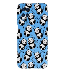 Oppo A16 Uyumlu Lansman Kılıf Panda Tasarımlı İçi Kadife Kapak-mavi (Şeffaf)