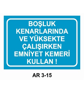 YÜKSEKTEN DÜŞME TEHLİKESİ İŞ GÜVENLİĞİ UYARI LEVHASI 1 ADET PVC 21 X 29CM